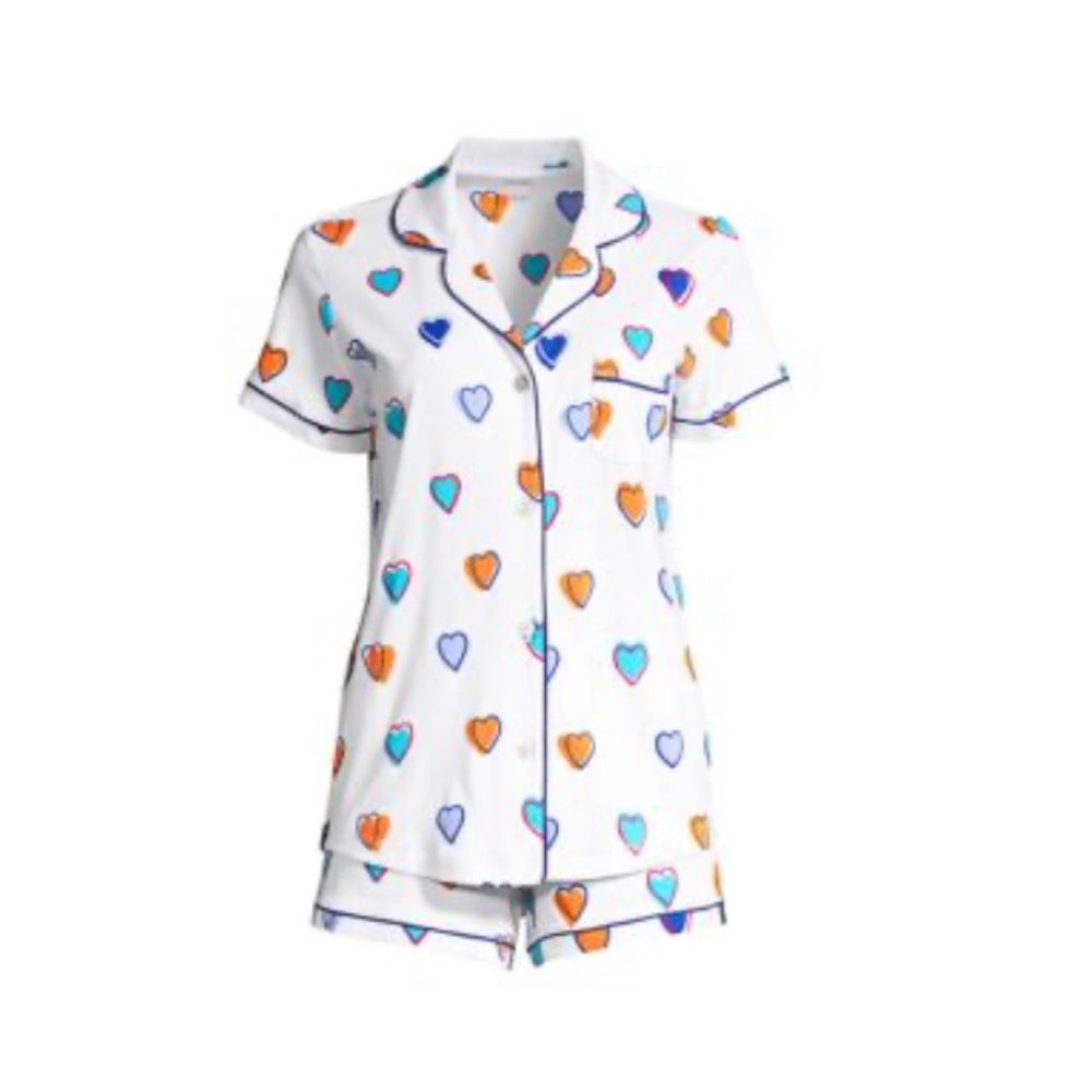 Roller Rabbit Big Hearts Pajama Short Set, size small